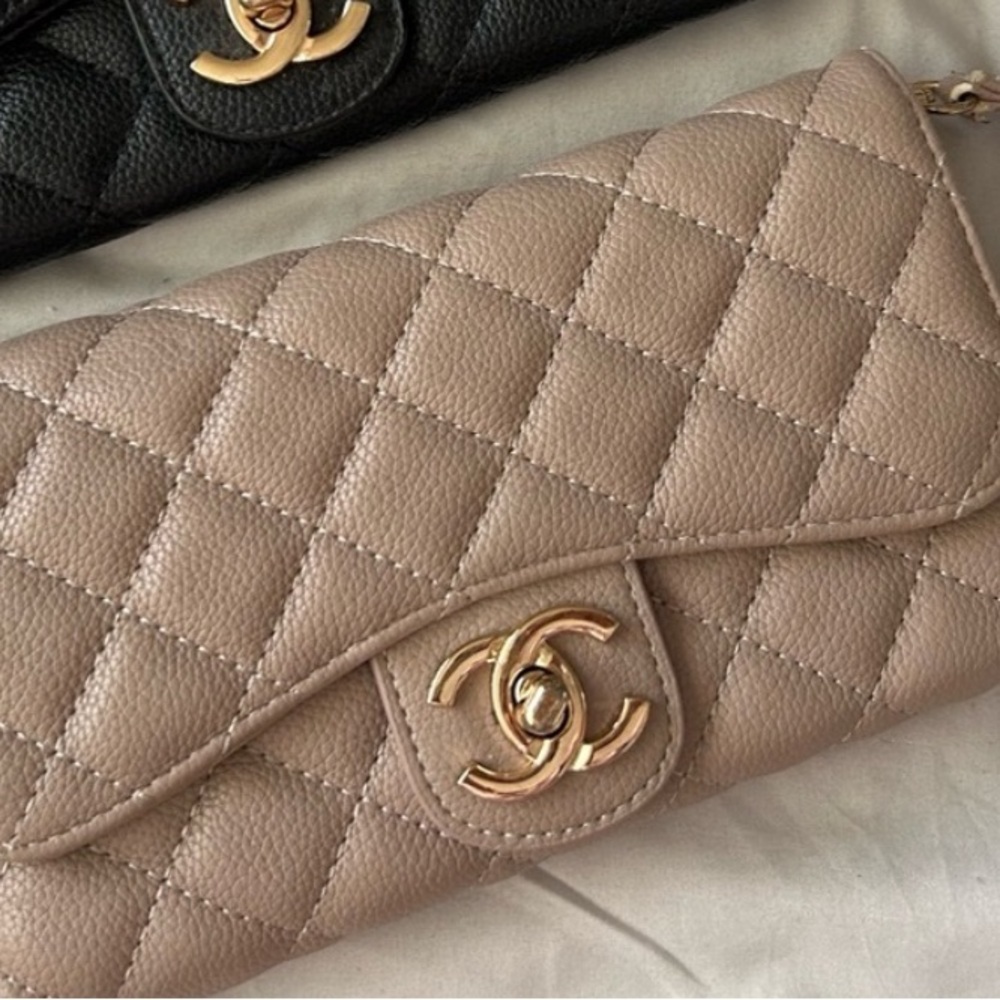 Beige wristlet